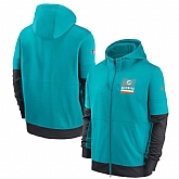 Men's Miami Dolphins New 2020 Nike Aque Black Fan Gear Mascot Performance Full Zip Hoodie,baseball caps,new era cap wholesale,wholesale hats
